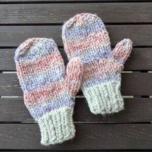 Women's Multicolor Knit Mittens